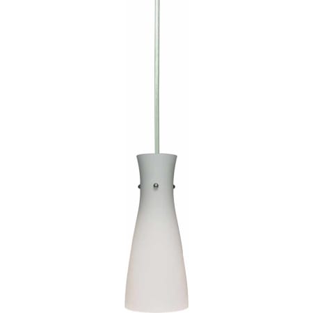Volume Lighting 1 Light Down Light Pendant with Etched White Cased Glass Shade Brushed Nickel