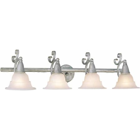 Volume Lighting Toledo 4 Light 37.5" Width Bathroom Vanity Light Platinum Rust