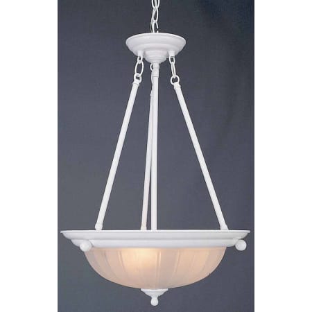 Volume Lighting 3 Light Bowl Shaped 22" Height Pendant with Frosted Ribbed Glass Shade Texture White