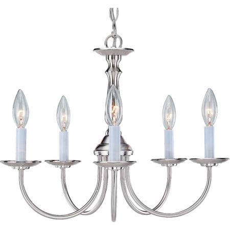 Volume Lighting 5 Light 15" Height 1 Tier Chandelier Brushed Nickel