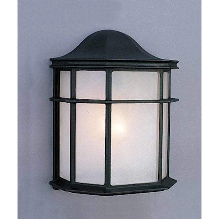 Volume Lighting Energy Saving Outdoor 2 Light 10" Height Outdoor Wall Sconce with White Glass Black