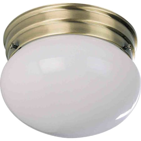 Volume Lighting 1 Light 7" Width Flush Mount Ceiling Fixture Antique Brass