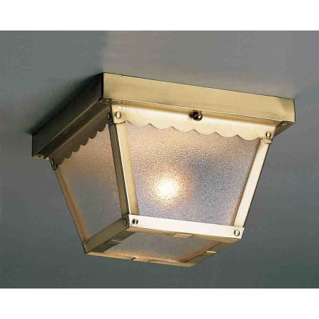Volume Lighting 2 Light Flush Mount Outdoor Ceiling Fixture Antique Brass