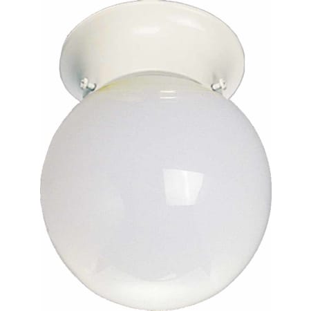 Volume Lighting 1 Light 6" Flush Mount Ceiling Fixture with White Opal Glass Globe Shade White