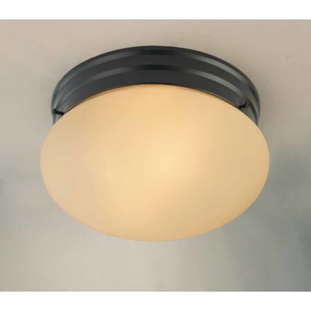 Volume Lighting 2 Light 9" Flush Mount Ceiling Fixture with Sepia Glass Shade Antique Bronze