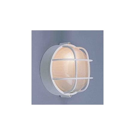 Volume Lighting Nautical Outdoor 1 Light 10" Height Outdoor Wall Sconce with Frosted Ribbed Glass White