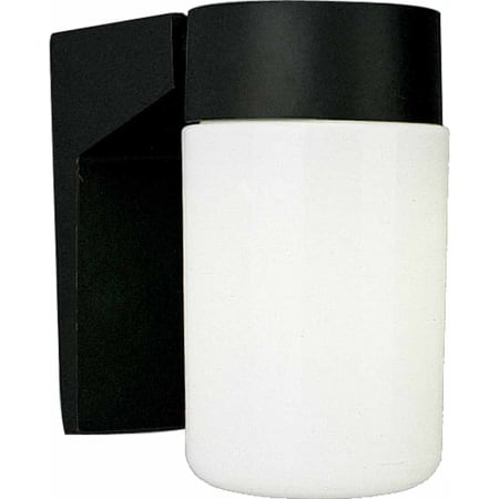 Volume Lighting 1 Light 6.5" Height Outdoor Wall Sconce with White Glass Black