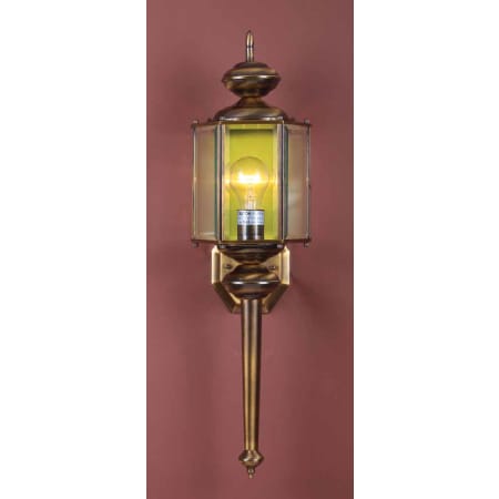 Volume Lighting Single Light 27" Tall Outdoor Wall Sconce Antique Solid Brass