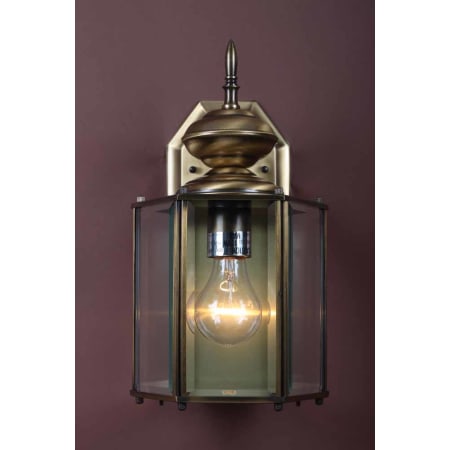 Volume Lighting 1 Light 12.75" Height Outdoor Wall Sconce with Clear Glass Antique Solid Brass