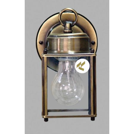 Volume Lighting Energy Saving Outdoor 1 Light 8" Height Outdoor Wall Sconce with Clear Glass Antique Brass