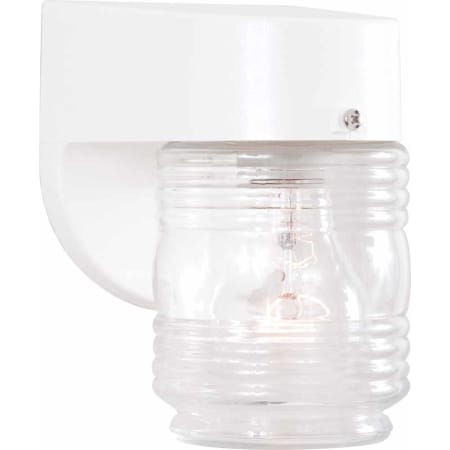 Volume Lighting 1 Light 6" Height Outdoor Wall Sconce with Clear Glass White