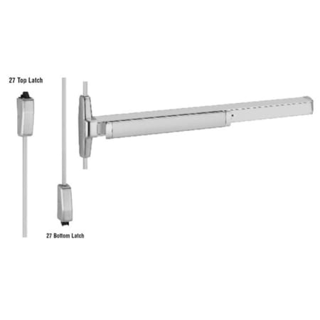 Von Duprin Surface Mounted Vertical Rod Device from the 35 Series Satin Chrome