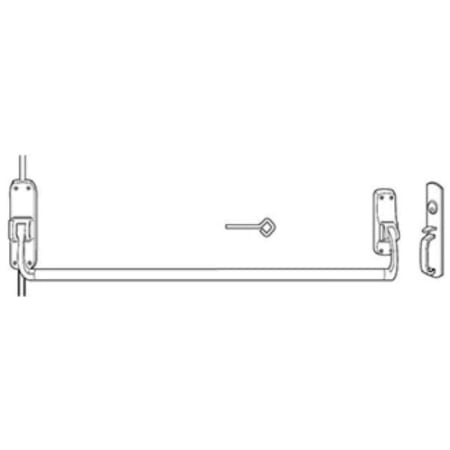 Von Duprin Surface Mounted Fire Rated Vertical Rod Exit Device with Thumbpiece Trim from the 88 Series Polished Brass