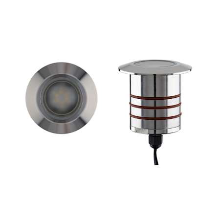 WAC Lighting Single Colorscaping 3" Wide 12V RGB LED Round In-Ground Well Light Stainless Steel