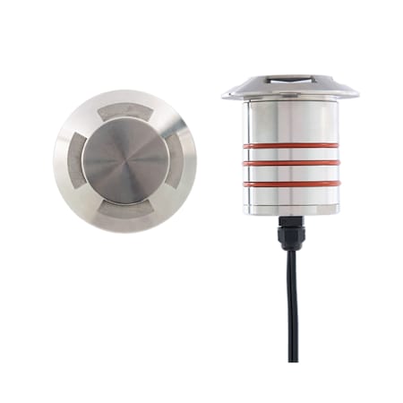 WAC Lighting Single Colorscaping 3" Wide 12V RGB LED Quad-Directional In-Ground Well Light Stainless Steel