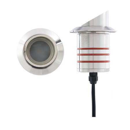 WAC Lighting Single Colorscaping 3" Wide 12V RGB LED Shroud In-Ground Well Light Stainless Steel