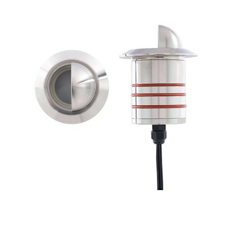 WAC Lighting Single Colorscaping 3" Wide 12V RGB LED Scoop In-Ground Well Light Stainless Steel