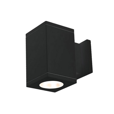 WAC Lighting Cube Architectural Single Light 7" Tall LED Outdoor Wall Sconce with 33° Flood Beam Spread and Light Directed Towards The Wall Black / 2700K / 85CRI