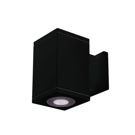 WAC Lighting Cube Architectural Single Light 7" Tall LED Outdoor Wall Sconce with 6° Ultra Narrow Beam Spread and Light Directed Towards The Wall Black / 2700K / 85CRI