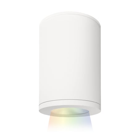 WAC Lighting Tube Architectural ilumenight Single Light 4-7/8" Wide Integrated LED Outdoor Flush Mount Ceiling Fixture with Flood Beam and App Controlled Color and Brightness White
