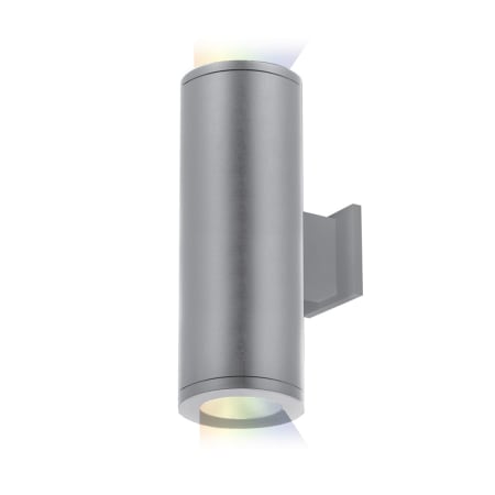 WAC Lighting Tube Architectural ilumenight 2 Light 12-1/2" Tall Integrated LED Outdoor Wall Sconce with Away From the Wall Light Direction and App Controlled Color and Brightness Graphite