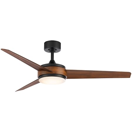WAC Lighting Mod 54" 3 Blade Indoor / Outdoor Smart LED Ceiling Fan Matte Black / Distressed Koa