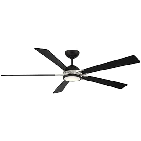 WAC Lighting Rotary 65" 5 Blade Indoor / Outdoor Smart LED Ceiling Fan Matte Black / Brushed Nickel
