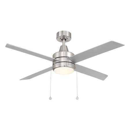 WAC Lighting Quade 52" 4 Blade Indoor / Outdoor LED Ceiling Fan Brushed Nickel