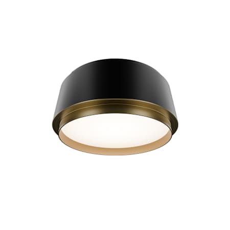 WAC Lighting Salvo 9" Wide LED Flush Mount Ceiling Fixture Black / Aged Brass
