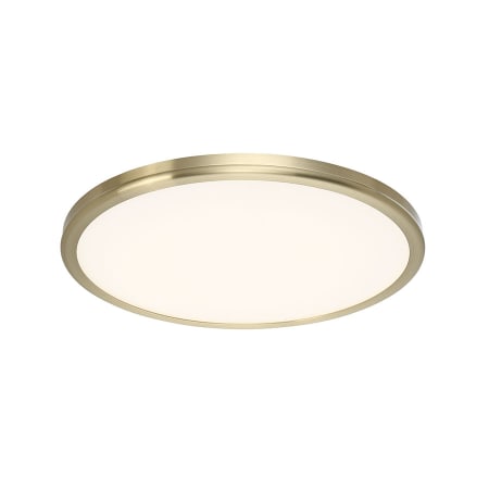 WAC Lighting Geos 15" Wide Integrated LED Flush Mount Ceiling Fixture with a Frosted Acrylic Shade Brass / 2700K