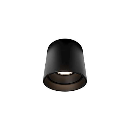WAC Lighting Downtown Flush Mount Cylinder Outdoor Ceiling Fixture / Converts to Wall Sconce Preset to 3000K with Option To Adjust Later Black