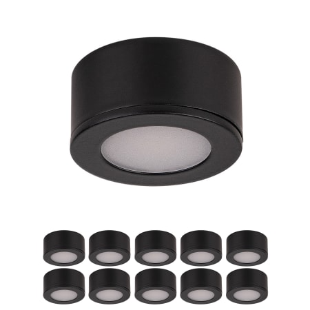 WAC Lighting Mini Puck 10-Pack 1-3/8" Wide LED Under Cabinet Light Black