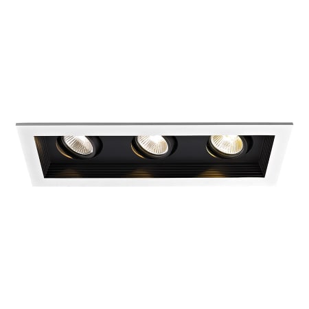 WAC Lighting Mini Multiples 3 Light 12-3/4" Wide LED Square Adjustable Baffle Trim and New Construction Housing with 25° Narrow Beam Spread Black / 2700K