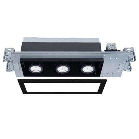 WAC Lighting Silo Multiples 3 Light 17"" Wide LED Square Adjustable Trim with New Construction and Non-IC Rated Housing - 42 Watts Black / 2700K