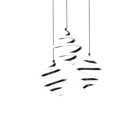 WAC Lighting Whirl 3 Light 12" Wide LED Abstract Multi Light Pendant Black