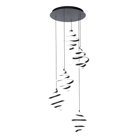 WAC Lighting Whirl 5 Light 17" Wide LED Abstract Multi Light Pendant Black