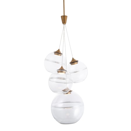 WAC Lighting Bistro 4 Light 19" Wide LED Multi Light Pendant Aged Brass