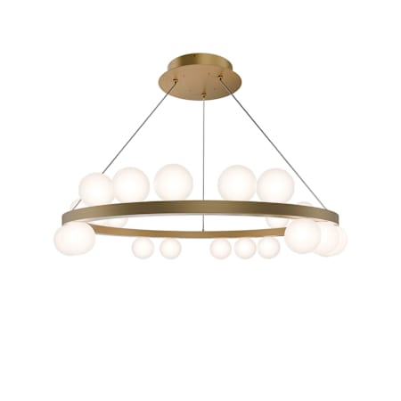 WAC Lighting Carousel 28" Wide LED Ring Chandelier Aged Brass