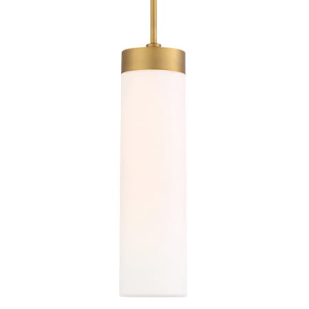 WAC Lighting Elementum 5" Wide LED Mini Pendant with Etched Opal Glass Shade Aged Brass