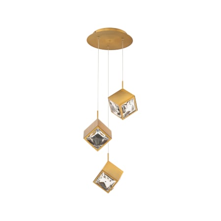 WAC Lighting Ice Cube 3 Light 13" Wide LED Multi Light Pendant Aged Brass