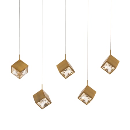 WAC Lighting Ice Cube 5 Light 44" Wide LED Multi Light Pendant Aged Brass