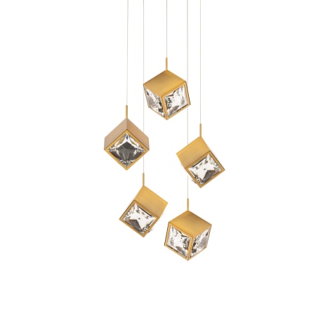 WAC Lighting Ice Cube 5 Light 19" Wide LED Multi Light Pendant Aged Brass
