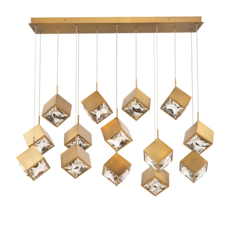 WAC Lighting Ice Cube 14 Light 44" Wide LED Multi Light Pendant Aged Brass
