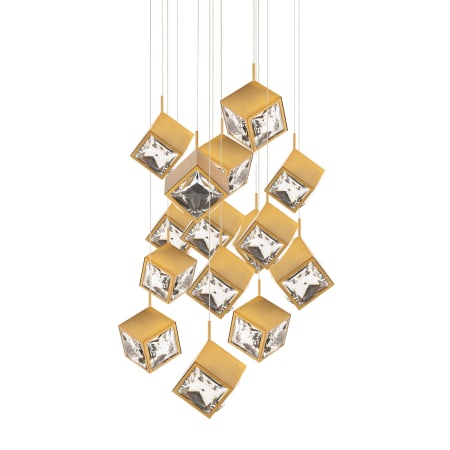 WAC Lighting Ice Cube 15 Light 25" Wide LED Multi Light Pendant Aged Brass