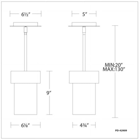 WAC Lighting Napa PD 42909 Line Drawing