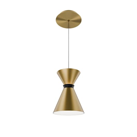 WAC Lighting Pin Up 6" Wide LED Mini Pendant Aged Brass / Black