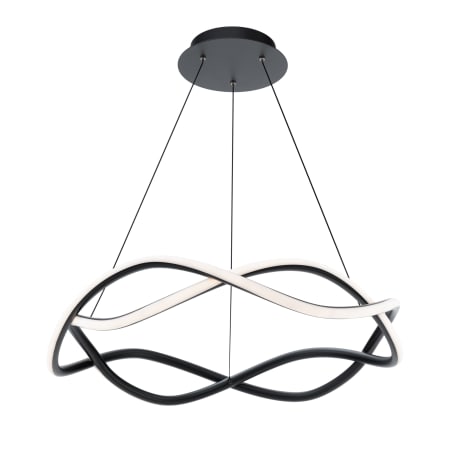 WAC Lighting Swerve 2 Light 26" Wide LED Abstract Ring Chandelier - 2700K Black