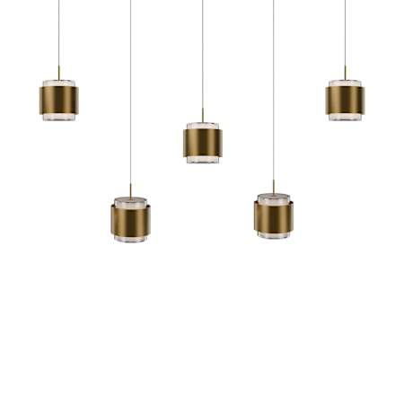 WAC Lighting Banded 42" Wide LED Multi Light Pendant Aged Brass