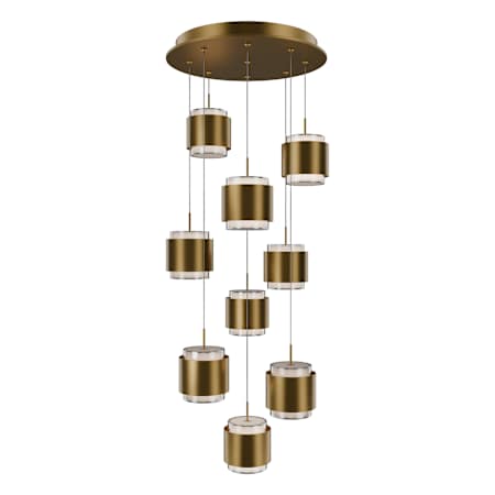 WAC Lighting Banded 17" Wide LED Multi Light Pendant Aged Brass