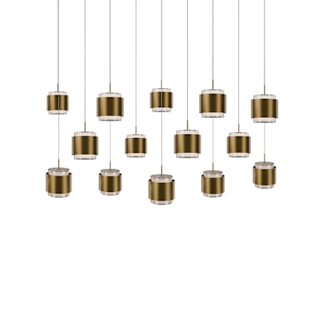 WAC Lighting Banded 42" Wide LED Multi Light Pendant Aged Brass